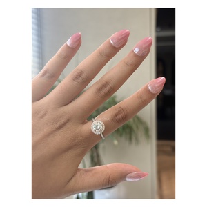 แหวนหมั้นเพชรทรงกลมเจียระไนแบบ Radiant Pave Prong Set เพชรเลี้ยงในห้องปฏิบัติการทรงกลมประดับด้วยดีไซน์ Double Halo น้ำหนัก 1.95 กะรัต ทอง 14 กะรัต เครื่องประดับเจ้าสาวสุดหรู - Product Image 1