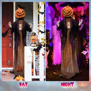 Zucca Animata di Halloween a Forma di Spaventapasseri, Alta 1,7 Metri - Product Image 6