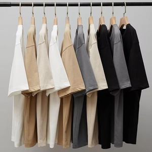 เสื้อยืดเปล่าผ้าฝ้ายแท้ 100% คุณภาพพรีเมียม ทรงโอเวอร์ไซส์ สำหรับแบรนด์แฟชั่น รับผลิตแบบ OEM ODM ขายส่งจากโรงงาน - Product Image 3