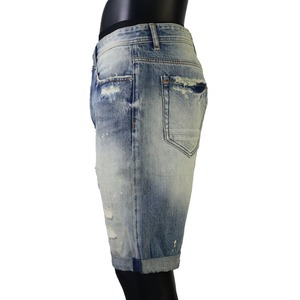 Shorts de Mezclilla Desgastados y Rotos de Alta Calidad al por Mayor, Transpirables, Casuales, Rectos, para Hombre, Color Azul - Product Image 3