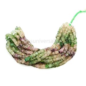 Natural Fluorite Shaded Smooth Heishi Square Shape Beads 5-6.5mm Fluorite Loose Gemstone Beads For Jewelry Making Supplies - Product Image 4