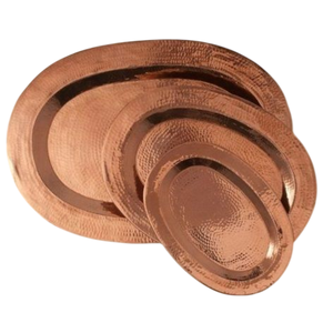 Metal Round Serving Tray Wholesale Antique <b>Copper</b> Finish With Twin <b>Handles</b> For Home Decor And <b>Kitchen</b> Use In Reasonable Price - Product Image 4