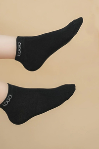 Chaussettes pour hommes avec logo personnalisé, couleur unie, tricotées, à revers, coupe régulière, respirantes, pour un usage quotidien - Product Image 3