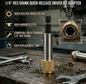 Conector de Brocas de Cambio Rápido RALTER - Accesorio de Bricolaje Personalizable OEM para Trabajos en Madera, Broca Intercambiable con Acabado Texturizado, Aleación 6150 - Product Image 6