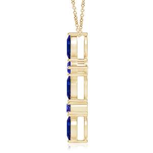 Top Quality Handmade Fine Jewelry Christmas Gift 14K Gold Marquise & Round 0.78Ct IGI Certified Natural Tanzanite Cross <b>Pendant</b> - Product Image 2