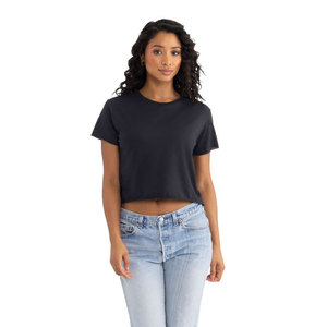 T-shirt court ajusté pour femme, couleur unie jaune moutarde, manches courtes, col rond, impression à la demande, haut personnalisé avec marque - Product Image 4