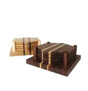 Designer Wooden <b>Coasters</b> Set For <b>Drink</b> <b>Coaster</b> Purpose Elegant Tabletop Accessory - Product Image 1