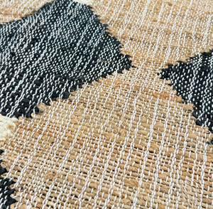 Alfombra Moderna de Yute Tejido Ecológico con Patrón Geométrico Cruzado, Antideslizante, de Pelo Corto, Neutral, para Dormitorio y Sala de Estar - Product Image 5