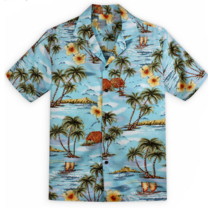 Camisa Hawaiana Sublimada con Logotipo Personalizado para Hombre, Ligera, de Poliéster/Algodón, Transpirable, de Secado Rápido, Ecológica y Antipilling - Product Image 4