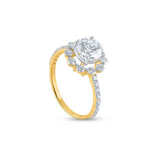 แหวนหมั้น purecarat สีเหลืองทองแหวนเพชรหรูหรา - Product Image 3