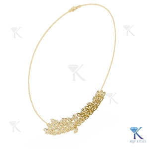 Elegant Lab Grown Diamond Cluster <b>Statement</b> <b>Necklace</b> Trendy 14K 18K Solid Gold Fine Women Jewelry Bridal Anniversary Gift - Product Image 3