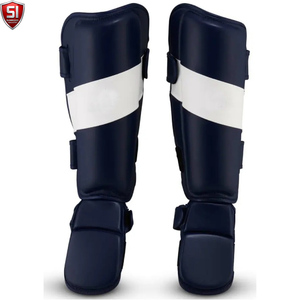 Protège-tibias de boxe pour entraînement de combat, protection de la cheville et du cou-de-pied, chauffe-jambes MMA Muay Thai, protège-tibias légers en PU - Product Image 1