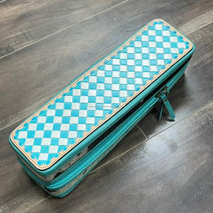 Estuche de Viaje para Plancha de Pelo, Diseño a Cuadros, Cuero Vacuno Repujado, Resistente al Calor, Organizador de Herramientas para el Cabello - Product Image 5
