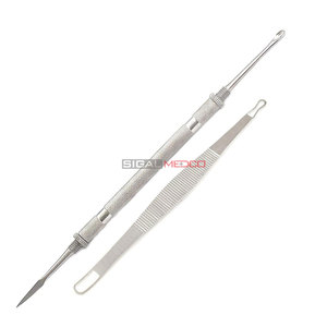 2pcs Professional Beauty <b>Blackhead</b> <b>Extractor</b> Set Stainless Steel Waterproof Reusable Acne Removal Lancet <b>Tool</b> - Product Image 1