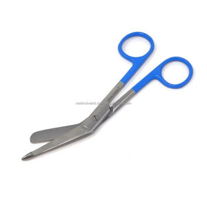 Tijeras de enfermera Lister de acero inoxidable alemán de primera calidad, 5.5 pulgadas, mango azul, juego de instrumentos con certificación CE ISO, ergonómicas - Product Image 1