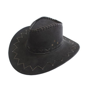 Chapeaux de cowboy américains personnalisés en cuir suédé rose uni pour hommes adultes - Product Image 5