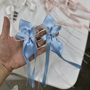 Rubans en organza mignons pour occasions spéciales, accessoires pour nœuds longs, pinces à cheveux pour filles, 10*20cm - Product Image 3