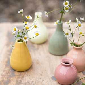 <b>Ceramic</b> Tabletop <b>Vase</b> Set Minimalist Design Glazed Pink Tones 8-16 Inches Exquisite Durable - Product Image 4