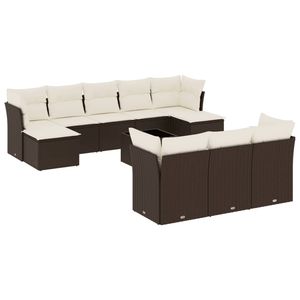 Ensemble de canapés de jardin modulaires en rotin PE marron élégant - Product Image 2