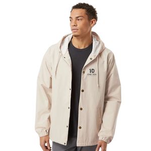 Water Resistant Hooded Windbreaker <b>Coaches</b> Jacket Lightweight Full Zip Outdoor Sports Jacket for Hiking Running Travel and Daily - Product Image 1