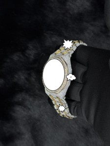 Montre Moissanite en Acier Inoxydable 41MM, Cadran en Verre Analogique, Moissanite VVS 25CT, Bracelet Sertie de Charmes, Luxe - Product Image 3