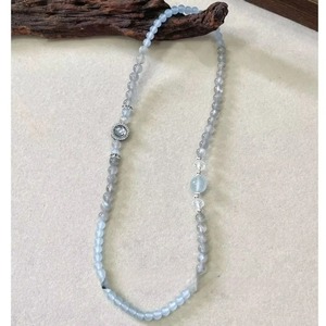 Collana da Donna Grigia con Perline Effetto Luce Lunare, Lunghezza Standard, Gioielli alla Moda per Matrimoni e Regali - Product Image 1