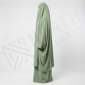Vente en gros de robes de prière musulmanes traditionnelles grande taille, respirantes, légères, à séchage rapide, en polyester, abaya à enfiler pour femmes - Product Image 3