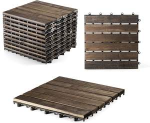 Baldosas de Madera de Acacia para Terraza, Baldosas de Madera para Patio, Baldosas para Interiores y Exteriores, Acabado en Teca Dorada, 300 x 300 mm - Product Image 3