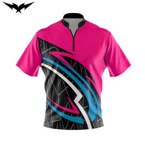 Chemises de bowling imprimées de bonne qualité à manches courtes 100% polyester unisexe respirantes anti-humidité séchage rapide - Product Image 3