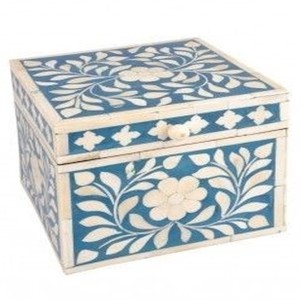 Boîte de rangement haut de gamme, artisanale indienne, incrustation de nacre, motif floral, boîte décorative en bois pour les pays du Golfe, boîtes cadeaux - Product Image 2
