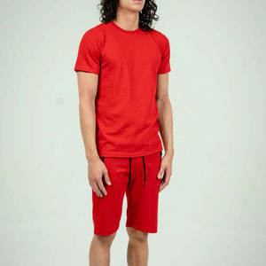 Best Men's Outdoor Summer Wear Set Breathable Lightweight Terry <b>Printed</b> T-Shirt & Shorts with <b>Stand</b> Collar <b>Printed</b> Design - Product Image 2