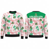 Sweat-shirt en molleton uni blanc/rose/vert brodé à col rond unisexe, coupe ample, décontracté, pour l'hiver, en polyester/coton, écologique
