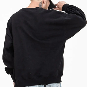 Men's 100% Cotton High Quality Oversized Sweatshirt Custom Logo Boxy Fit Hip Hop Plain Crewneck Embroidered Technics - Product Image 4