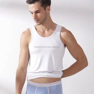 Camiseta Interior para Hombre, Sin Mangas, Transpirable, de Poliéster/Algodón, Corte Ajustado, para Verano - Product Image 3