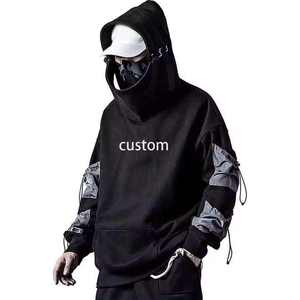 เสื้อฮู้ดดี้ผู้ชายสไตล์สตรีทแวร์ไซเบอร์พังก์เทคแวร์แบบขายส่ง พร้อมกระเป๋าหลายช่องและหน้ากาก - Product Image 5