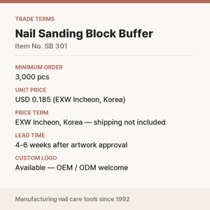 Bloc de ponçage coréen pour ongles, grain 100/180, logo personnalisé OEM pour salon, vente en gros - Product Image 5