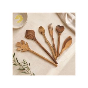 Juego de Cucharas de Madera Estilo Rústico Ecológico, Diseño de Mariposa y Planta, el Más Vendido en Vietnam, Ideal para Regalos de Navidad - Product Image 3