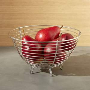 Bol décoratif en fil de fer pour le rangement des fruits et légumes et organisateur de comptoir de cuisine moderne avec design ouvert - Product Image 1