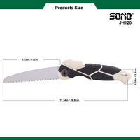 Sierra de podar manual SONO JH120 para jardinería y agricultura, hoja de acero con alto contenido de carbono, 120 mm, mango de plástico, blanco y negro