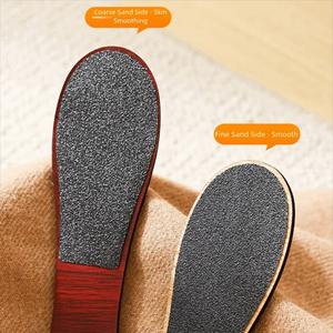 Lime à pieds double face en bois avec trou de suspension, outil de pédicure imperméable pour peaux mortes, facile à nettoyer, utilisation humide et sèche - Product Image 4