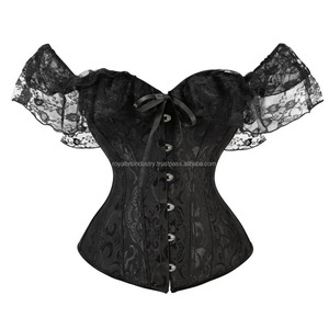Corsé de Alta Compresión para Mujer, Ecológico, Transpirable, Antibacteriano, con Encaje Floral Vintage, Estilo Lolita, Bustier Corto Moldeador - Product Image 4