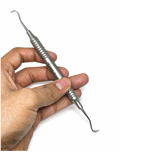 เครื่องขูดหินปูนทางทันตกรรมระดับมืออาชีพ H6/H7 ทำจากสแตนเลส แบบสองด้าน รูปทรงเคียว ไม่เป็นแม่เหล็ก ด้ามจับแบบกลวง - Product Image 2