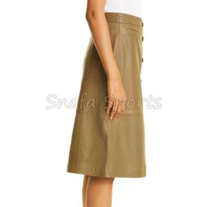 Think 2026 Falda Larga de Cuero PU de Cintura Alta, Elegante, Estilo Urbano, Talla Grande, Maxi, Ajustada, Plisada, para Mujer - Product Image 3