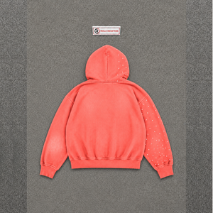 Sweat à capuche zippé PREMIUM CORAL, coupe oversize, imprimé, manches classiques, décontracté, automne, tricoté, polyester, molleton, streetwear, confortable - Product Image 6