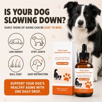 Complément anti-âge Waylemo pour chiens NAD+ NMN Liquide Nanoliposomal Énergie Cellulaire Santé de la Peau et du Pelage Gouttes 60ml