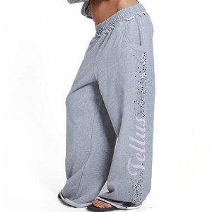 Custom Screen Printed Logo Heavyweight Solid Color Baggy 2026 New Arrival Women's Sweatpants Fleece Sweatpants Women - Product Image 1