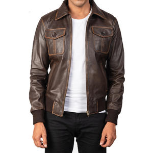 Vestes en cuir pour hommes de haute qualité au design optimal, confortables, grandes tailles, très vendues, col montant, revêtement, service OEM, prix abordable - Product Image 1