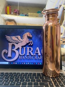 Copper Water <b>Bottle</b> 1L Portable Minimalist Design for Travel - Product Image 6