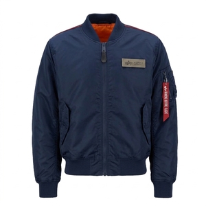 <b>Winter</b> Use Canvas Stand Collar Zipper Front Long Sleeve Custom Logo Printed <b>Waterproof</b> & Windproof Bomber <b>Jackets</b> for Adult - Product Image 4