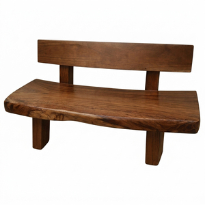 Banco de Madera Maciza de Suar Exclusivo al por Mayor, Estilo Rústico Contemporáneo con Borde Natural, Hecho a Mano, Ecológico, Duradero, para Interiores y Exteriores - Product Image 1